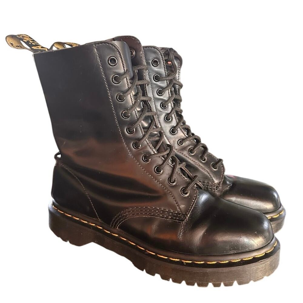 Dr. Martens 1490 10-Eye Black Smooth Leather Combat Boots Men 9
EU 42